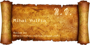 Mihai Vulfia névjegykártya